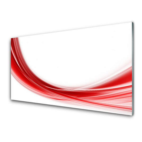 Panou sticla bucatarie Abstract Art Red White