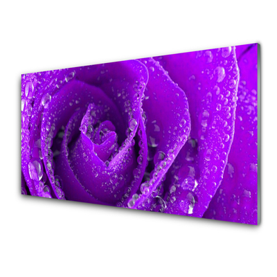 Panou sticla bucatarie Rose Floral violet