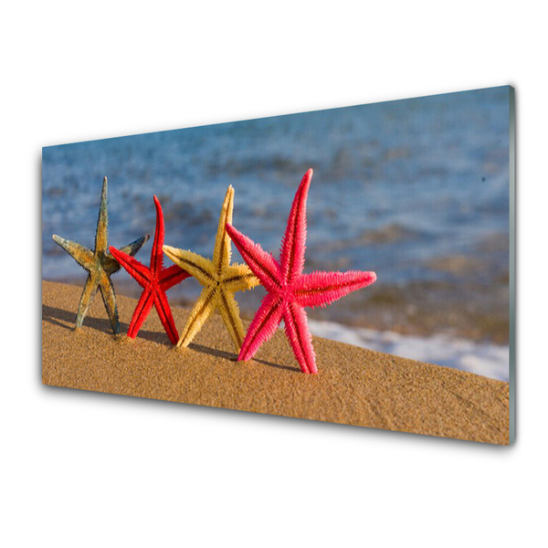 Panou sticla bucatarie Plaja Starfish Art Multi