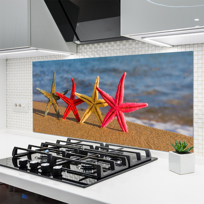 Panou sticla bucatarie Plaja Starfish Art Multi