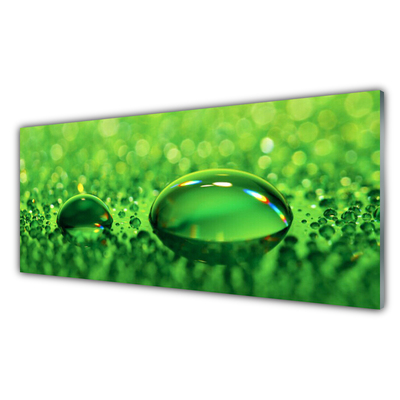Panou sticla bucatarie Waterdrop Art Green