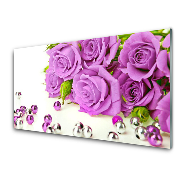 Panou sticla bucatarie Trandafiri roz Floral