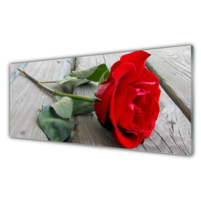 Panou sticla bucatarie Rose Floral Roșu Verde