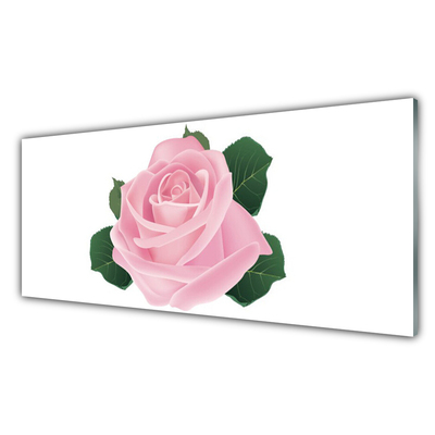 Panou sticla bucatarie Rose Floral Roz Verde