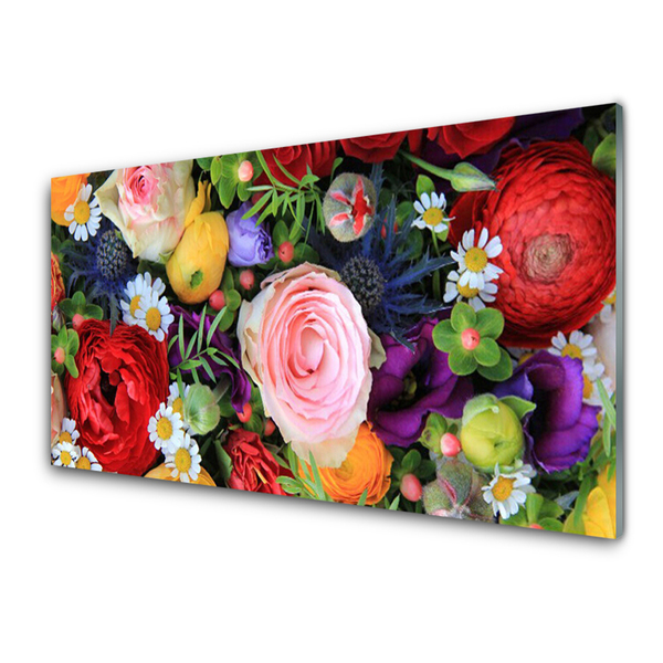 Panou sticla bucatarie Flori Floral Multi