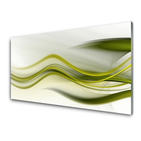 Panou sticla bucatarie Abstract Art Verde Gri Alb