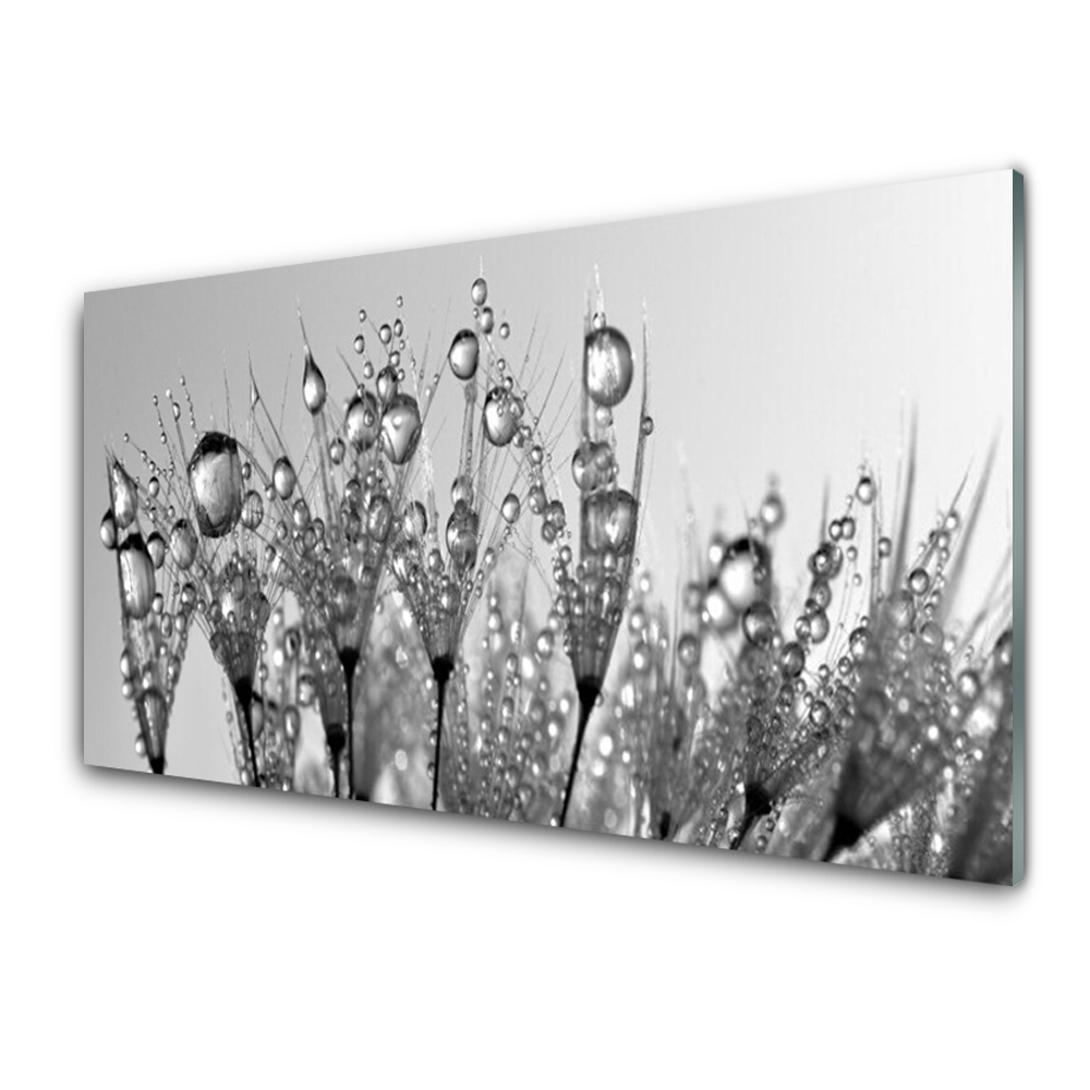 Panou sticla bucatarie Abstract Floral Gray