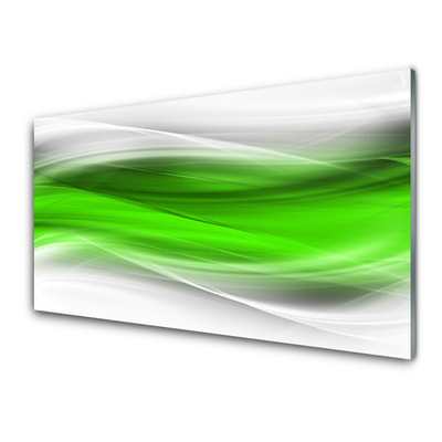 Panou sticla bucatarie Abstract Art Verde Gri Alb