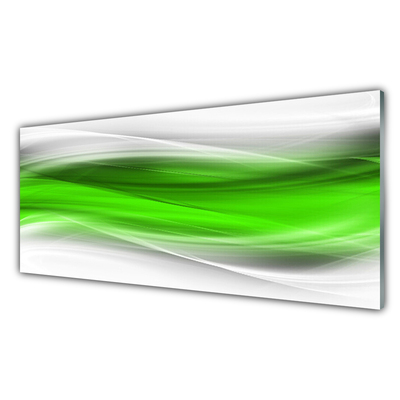 Panou sticla bucatarie Abstract Art Verde Gri Alb