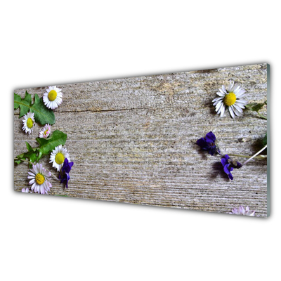 Panou sticla bucatarie Daisy Floral Roz Alb Galben