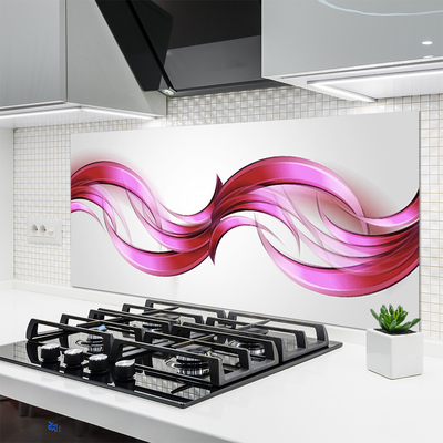 Panou sticla bucatarie Abstract Art Roz Maro Alb Gri