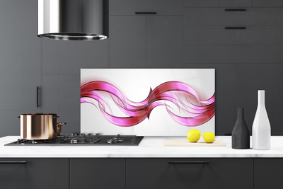 Panou sticla bucatarie Abstract Art Roz Maro Alb Gri