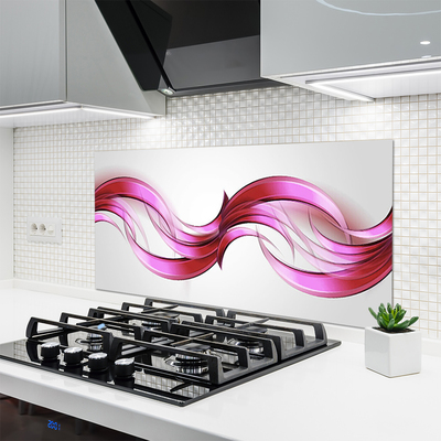 Panou sticla bucatarie Abstract Art Roz Maro Alb Gri