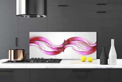Panou sticla bucatarie Abstract Art Roz Maro Alb Gri