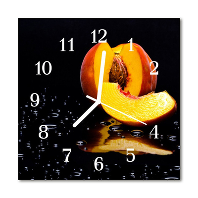 Ceas de perete din sticla pătrat Peach Bucătărie Orange
