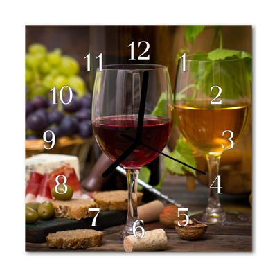 Ceas de perete din sticla pătrat Vin de sticlă Bucătărie Multi-colorat