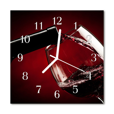 Ceas de perete din sticla pătrat Sticla de vin roșu Bucătărie
