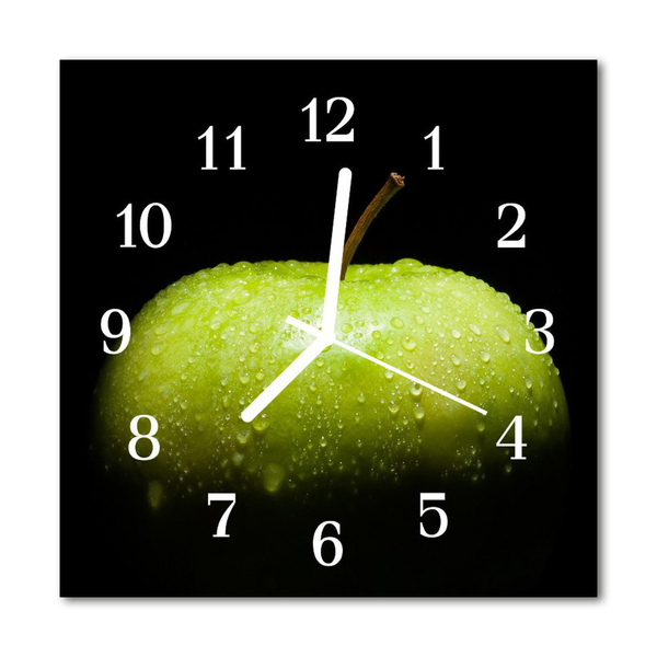 Ceas de perete din sticla pătrat Apple a Bucătărie Verde
