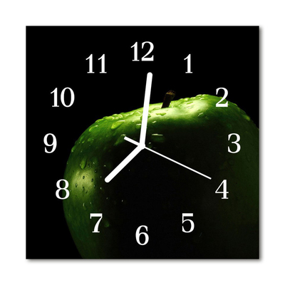 Ceas de perete din sticla pătrat Apple Green