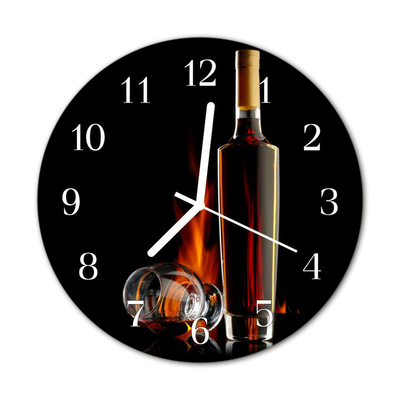 Ceas de perete din sticla rotund Alcool Alcool negru
