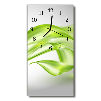 Ceas de perete din sticla vertical Linii verzi de artă rezumat