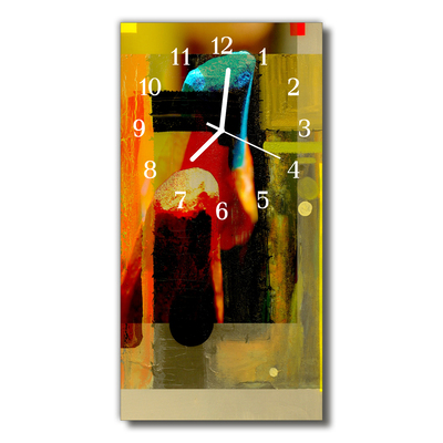 Ceas de perete din sticla vertical Arta de culoare grafică