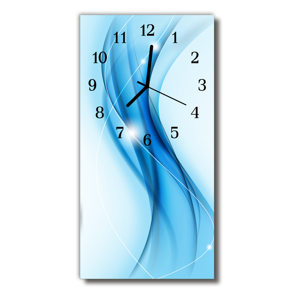 Ceas de perete din sticla vertical Arta grafică model albastru