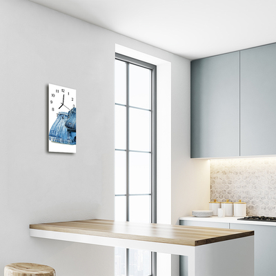 Ceas de perete din sticla vertical Culoare blugi