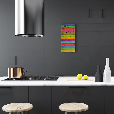 Ceas de perete din sticla vertical Culoarea lemnului art belt