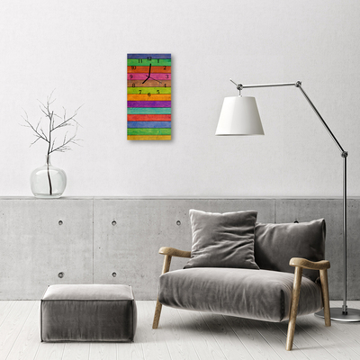 Ceas de perete din sticla vertical Culoarea lemnului art belt