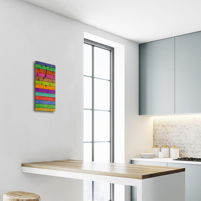 Ceas de perete din sticla vertical Culoarea lemnului art belt
