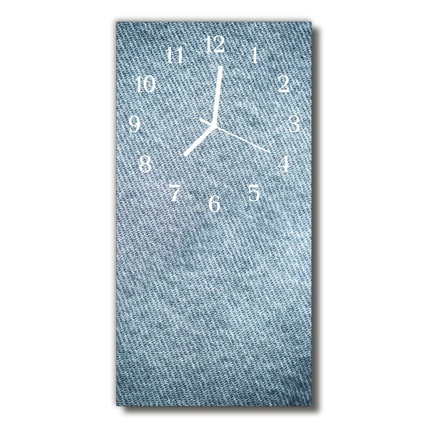 Ceas de perete din sticla vertical Albastru fiber țese