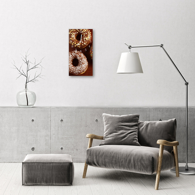 Ceas de perete din sticla vertical Bucătărie donuts dulciuri maro