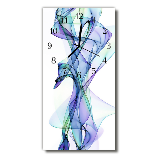 Ceas de perete din sticla vertical Linii de culoare art abstractizare