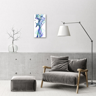 Ceas de perete din sticla vertical Linii de culoare art abstractizare