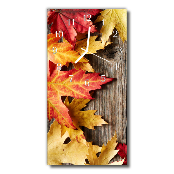 Ceas de perete din sticla vertical Culoare natura foliaj