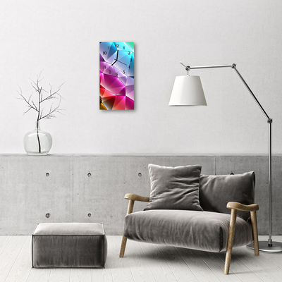 Ceas de perete din sticla vertical Arta grafica 3d de culoare
