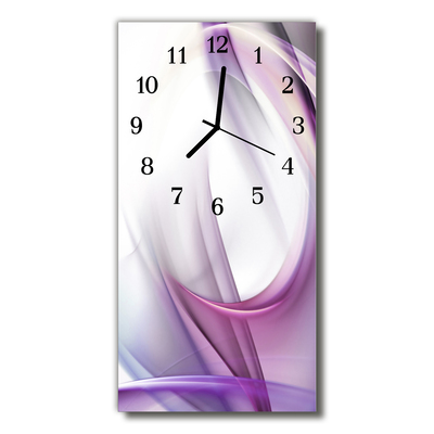 Ceas de perete din sticla vertical Art abstracție violet