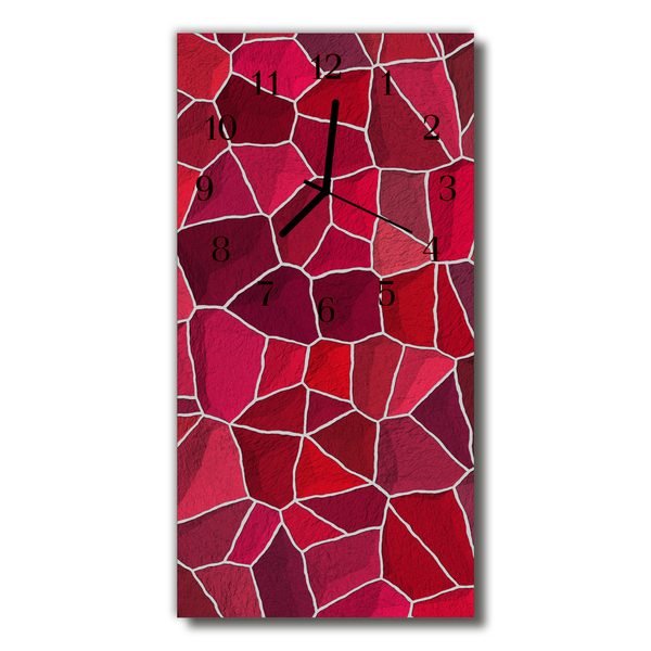 Ceas de perete din sticla vertical Grafică model red