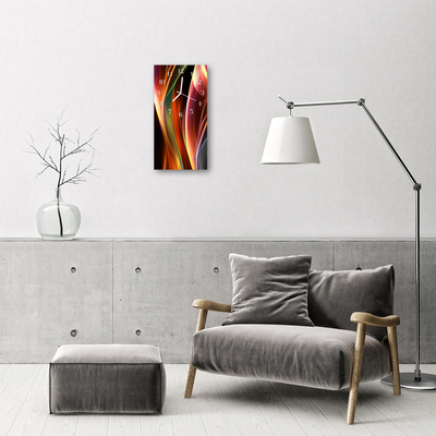 Ceas de perete din sticla vertical Linii de culoare art abstractizare