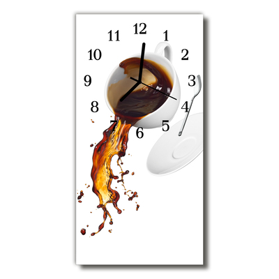 Ceas de perete din sticla vertical Bucătărie de cafea ceașcă de culoare