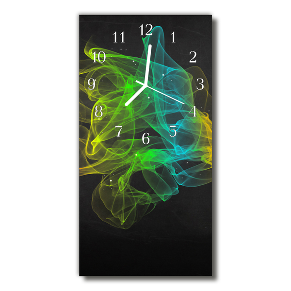 Ceas de perete din sticla vertical Arta abstractizare grafică color