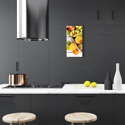 Ceas de perete din sticla vertical Bucătărie struguri de fructe colorate