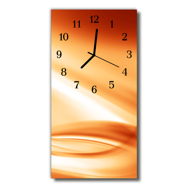 Ceas de perete din sticla vertical Grafică portocaliu abstractizare