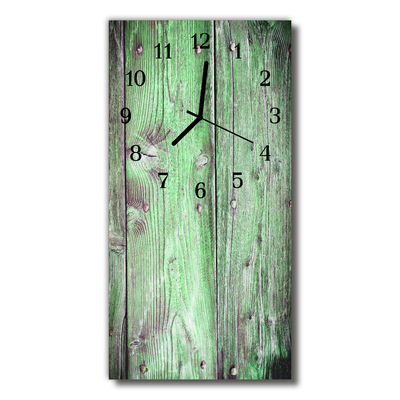 Ceas de perete din sticla vertical Lemn verde