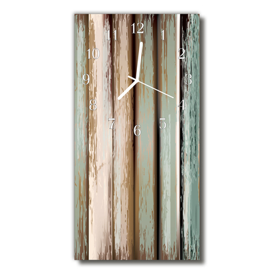 Ceas de perete din sticla vertical Grafica din lemn verde
