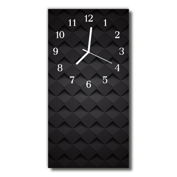 Ceas de perete din sticla vertical Modern mozaic 3d negru