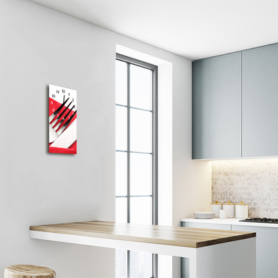 Ceas de perete din sticla vertical Tacâmuri de bucătărie culoare furculiță
