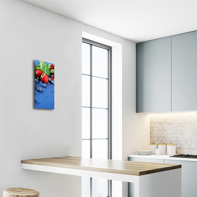Ceas de perete din sticla vertical Bucătărie fructe de culoare boabe
