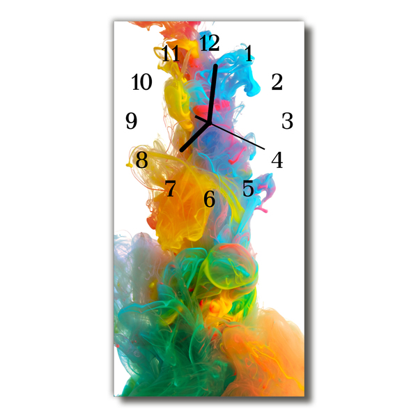 Ceas de perete din sticla vertical Culoare lichid arta grafica